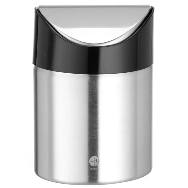 Tafelafvalbak | RVS/Zwart | Tuimeldeksel | Ø95x130(h)mm