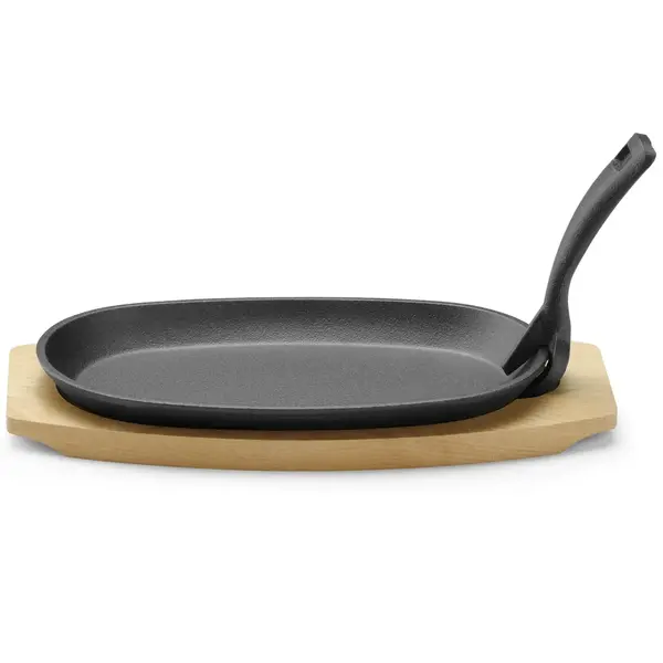 Serveerpan | Gietijzer/Hout | Div. Warmtebronnen | 280x140x30(h)mm