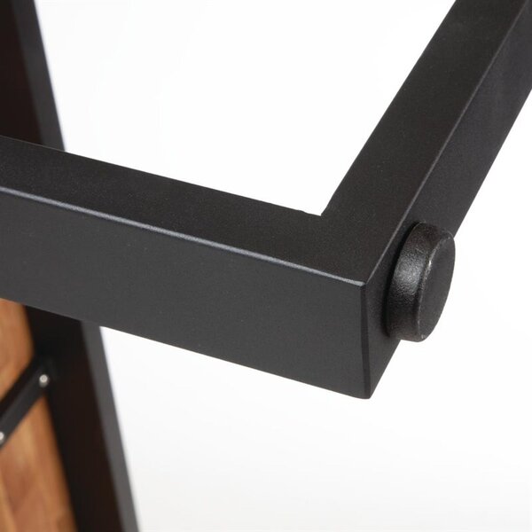 Banken | Hout/Staal | Hout (Acacia) | Zwart Frame | In-/Outdoor | 2 Stuks | 1600x380x450(h)mm