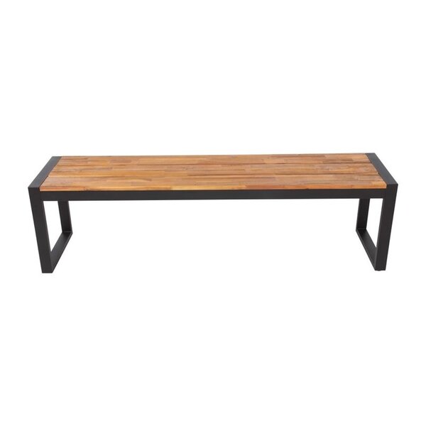 Banken | Hout/Staal | Hout (Acacia) | Zwart Frame | In-/Outdoor | 2 Stuks | 1600x380x450(h)mm