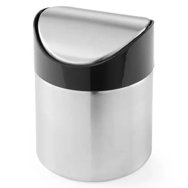 Tafelafvalbak | RVS/Zwart | Tuimeldeksel | Ø95x130(h)mm