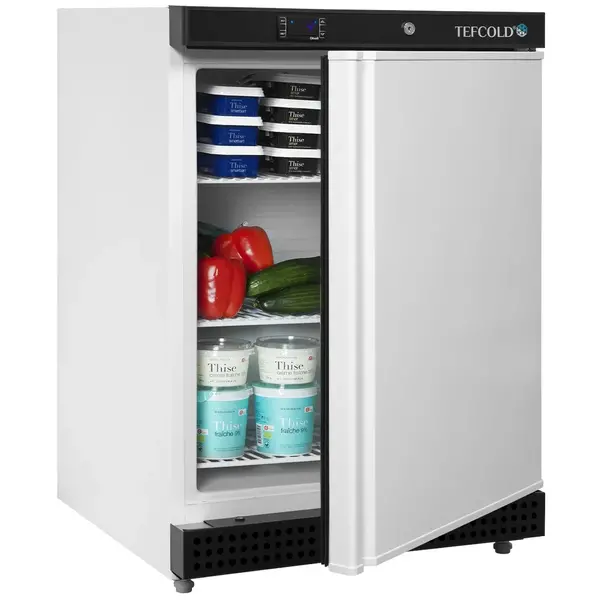 Koelkast | SERIE U | Energiezuinig | 129L | Wit/Zwart | -2°C/+8°C | Statisch + Ventilator | Wielen | 600x615x855(h)mm