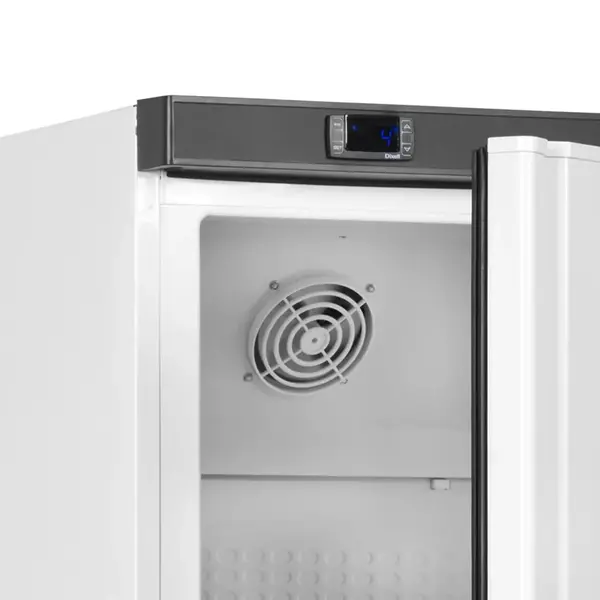 Koelkast | SERIE U | Energiezuinig | 129L | Wit/Zwart | -2°C/+8°C | Statisch + Ventilator | Wielen | 600x615x855(h)mm
