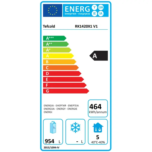 Koelkast | Energiezuinig | 1300L (2/1 GN) | RVS | -2°C/+8°C | Geforceerd | Bluetooth + App | Wielen (Geremd) | 1420x875x2090(h)mm