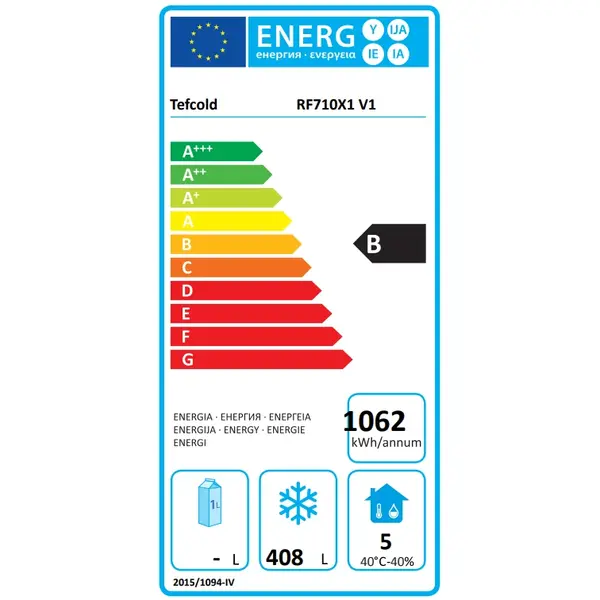 Vrieskast | 559L (2/1 GN) | RVS | -18°C/-22°C | Geforceerd | Bluetooth + App | Wielen (Geremd) | 740x875x2090(h)mm
