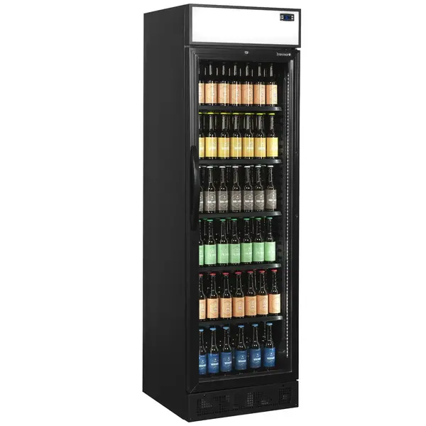 Drankenkoeling | SERIE CEV | 358L | Zwart | +2°C/+10°C | Statisch + Ventilator | Wielen | 595x640x1980(h)mm
