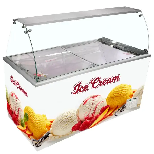 Schepijsvitrine | IDA | 602L | 13x 5L + 1x 2.5L | -16°C/-23°C | Statisch | Gekoelde Reserve | Wielen | 1804x694x1330(h)mm