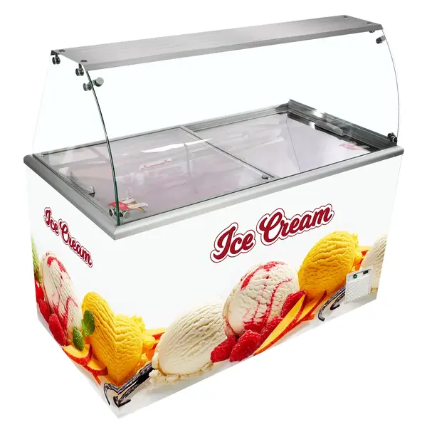 Schepijsvitrine | ISOA | 503L | 12x 5L | -16°C/-23°C | Statisch | Gekoelde Reserve | Wielen | 1544x694x1330(h)mm