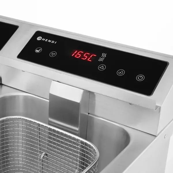 Inductiefriteuse | ProfiLine | Elektrisch | 8+8L | 60°C/190°C | 7kW (2x 230V) | Aftapkranen | Timer | 577x609x410(h)mm