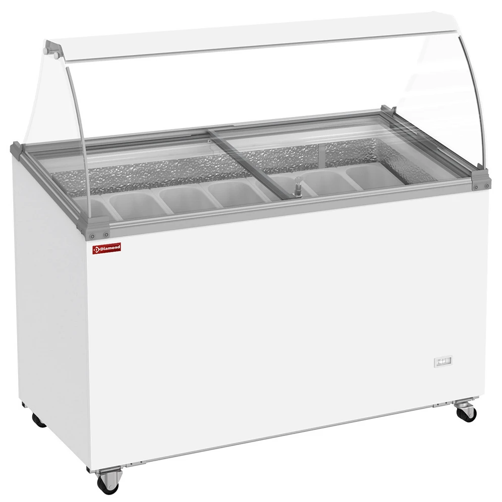 Schepijsvitrine | 381L | 7x 5L | -15°C/-23°C | Statisch | Gekoelde Reserve | Wielen (Geremd) | 1305x635x1255(h)mm