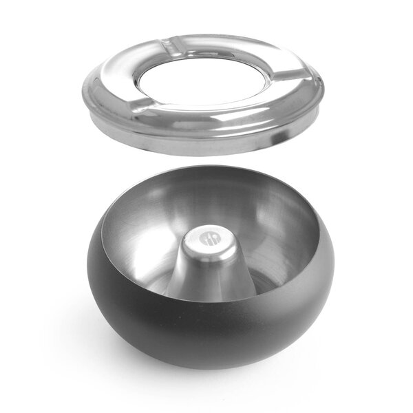 Terras Asbak | Zwart | RVS | Ø105x58(h)mm