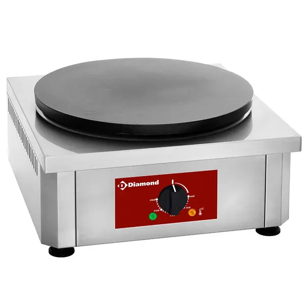Crêpes Bakplaat | PANCAKE LINE | Elektrisch | Oppervlak Ø400 (Gietijzer) | 0°C/300°C | 3kW (230V) | 450x500x240(h)mm