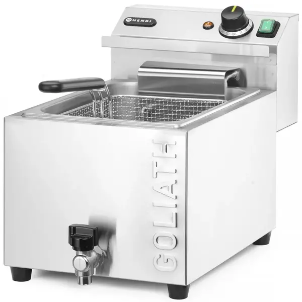 Friteuse | GOLIATH | Elektrisch | 10L | 50°C/190°C | 10.2kW (400V) | Aftapkraan | 300x585x392(h)mm