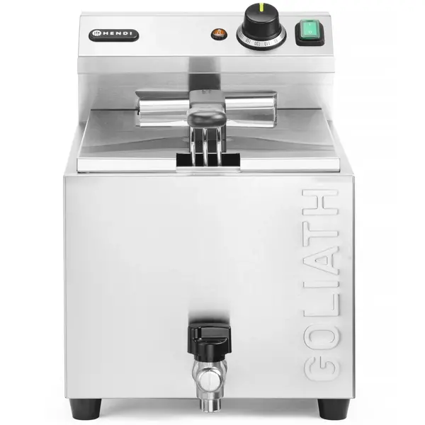 Friteuse | GOLIATH | Elektrisch | 10L | 50°C/190°C | 10.2kW (400V) | Aftapkraan | 300x585x392(h)mm