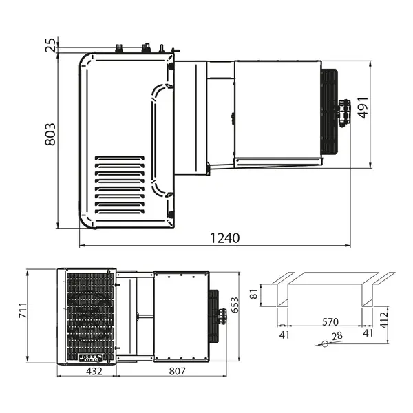 Koelcel | Maxicold EVO | Incl. Motor | 36.79m³ | -5°C/+5°C | Isolatie 100mm | 400V | 3030x6030x2430(h)mm