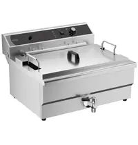 CombiSteel Deegwaren-/Visfriteuse | Elektrisch | 25L | 50°C/300°C | 6kW (400V) | Aftapkraan | 590x570x370(h)mm 