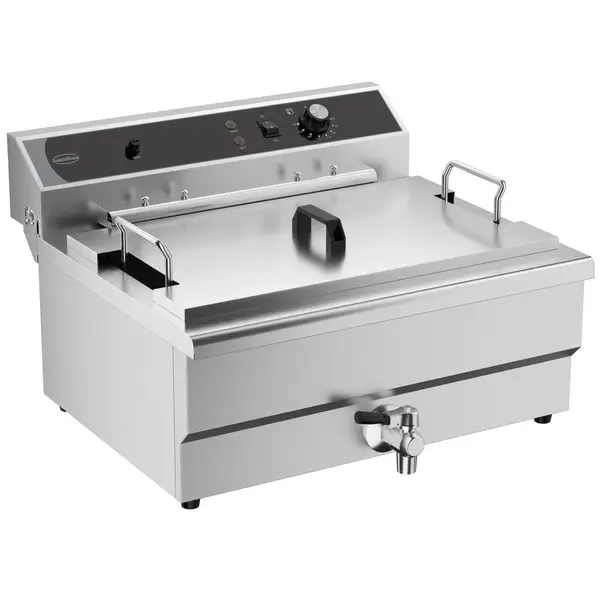 Deegwaren-/Visfriteuse | Elektrisch | 25L | 50°C/300°C | 6kW (400V) | Aftapkraan | 590x570x370(h)mm