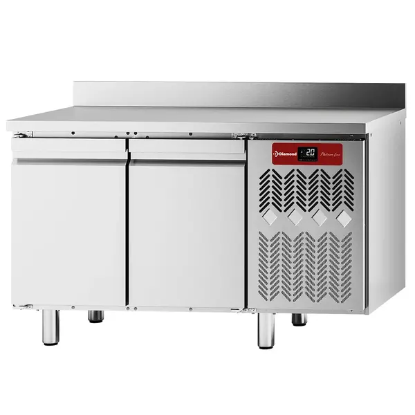 Koelwerkbank | PLATINUM LINE | Energiezuinig | 260L | 2 Deuren (1/1 GN) | -2°C/+8°C | Geforceerd | Vochtigheid Instelbaar | Achteropstand | 1351x680x900(h)mm