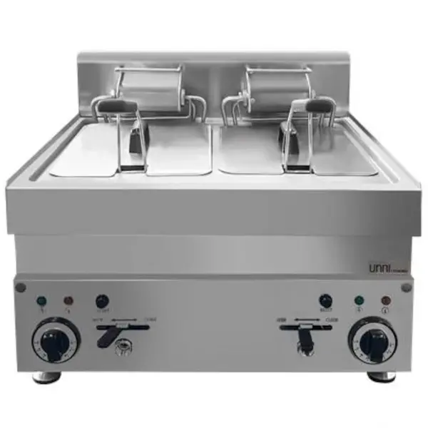 Friteuse | ECO | Elektrisch | 10+10L | 100°C/190°C | 20kW (400V) | Aftapkranen | 600x650x300(h)mm