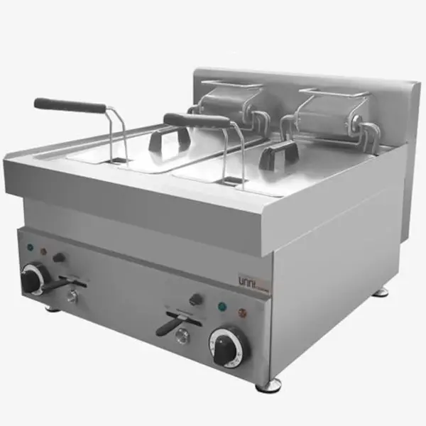 Friteuse | ECO | Elektrisch | 10+10L | 100°C/190°C | 20kW (400V) | Aftapkranen | 600x650x300(h)mm