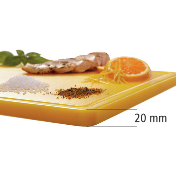 Snijplank | PRO | HDPE | Geel | HACCP | Sapgeul | 530x325x24(h)mm