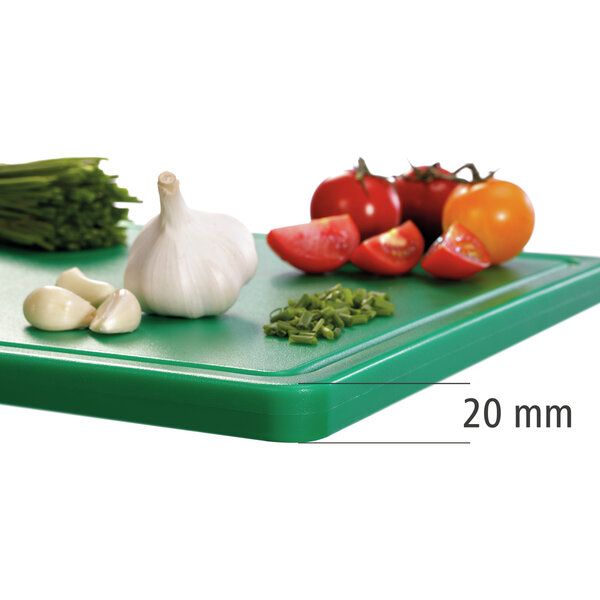Snijplank | PRO | HDPE | Groen | HACCP | Sapgeul | 530x325x24(h)mm