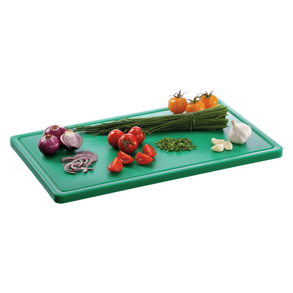 Snijplank | PRO | HDPE | Groen | HACCP | Sapgeul | 530x325x24(h)mm