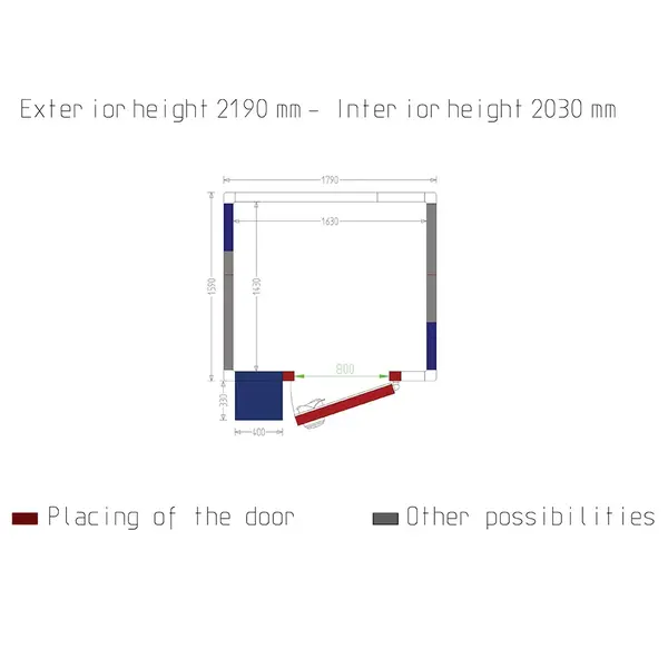 Vriescel | Incl. Motor | 4.73m³ | -15°C/-25°C | Isolatie 80mm | 230V | 1790x1590x2190(h)mm
