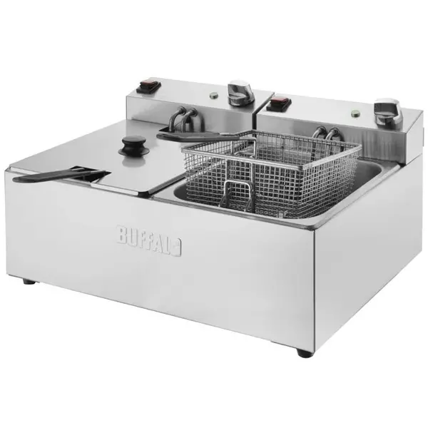 Friteuse | Elektrisch | 5+5L | 60°C/190°C | 5.6kW (2x 230V) | 545x410x280(h)mm