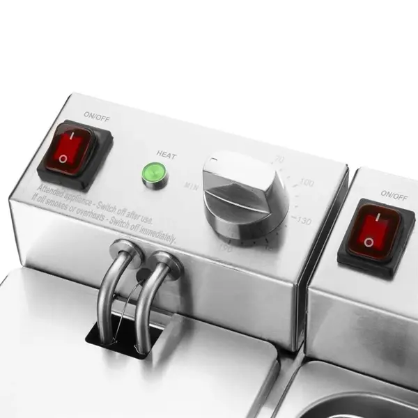 Friteuse | Elektrisch | 3+3L | 60°C/190°C | 4kW (2x 230V) | 360x410x295(h)mm