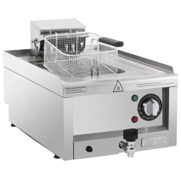 Friteuse | 600-SERIE | Elektrisch | 8L | 60°C/190°C | 6kW (400V) | Aftapkraan | 400x600x240(h)mm