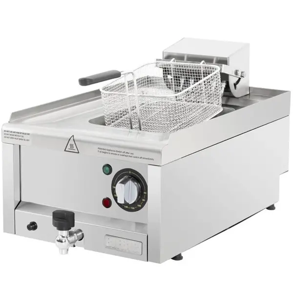 Friteuse | 600-SERIE | Elektrisch | 8L | 60°C/190°C | 6kW (400V) | Aftapkraan | 400x600x240(h)mm