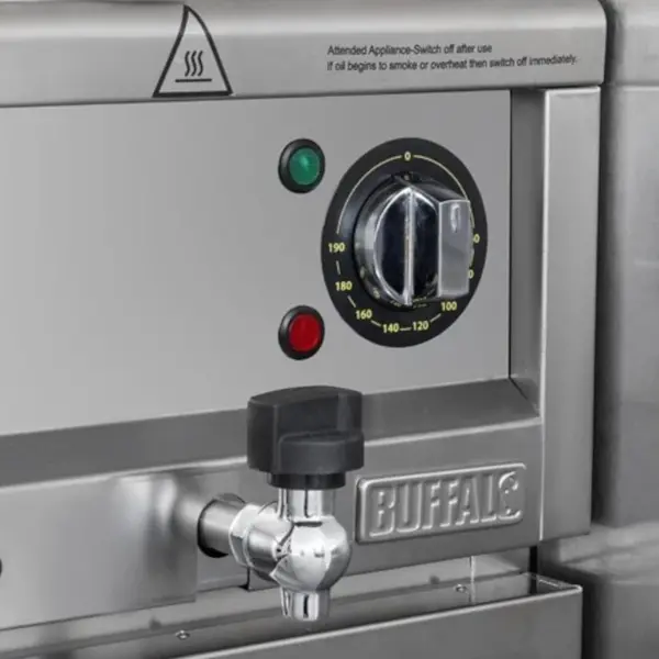 Friteuse | 600-SERIE | Elektrisch | 8L | 60°C/190°C | 6kW (400V) | Aftapkraan | 400x600x240(h)mm