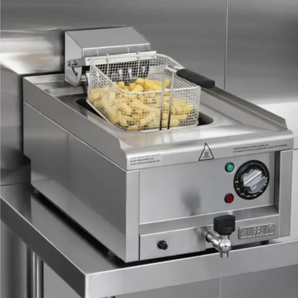 Friteuse | 600-SERIE | Elektrisch | 8L | 60°C/190°C | 6kW (400V) | Aftapkraan | 400x600x240(h)mm