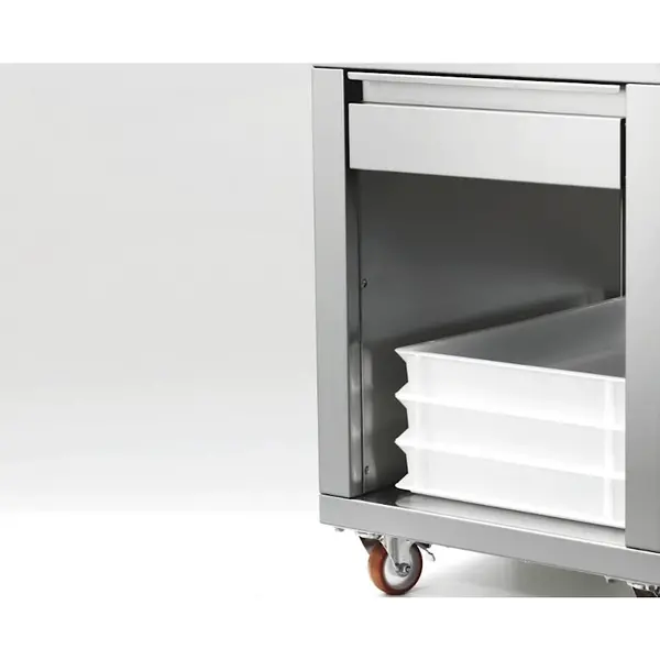 Pizzapletter Onderstel | PIZZAFORM | Deeglade + Open Vak (EN600x400) | Wielen (Geremd) | 620x690x775(h)mm