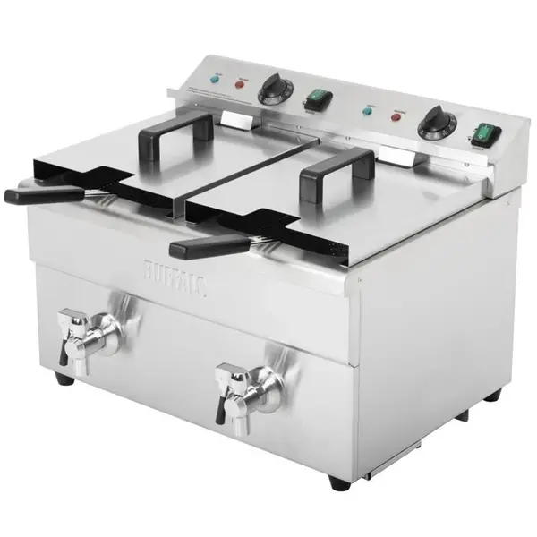Inductiefriteuse | Elektrisch | 7.5+7.5L | 60°C/190°C | 6kW (2x 230V) | Aftapkranen | 576x478x410(h)mm