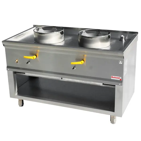 Wokfornuis | ASIA I | Gas | 2 Branders (2x 20/25/35kW) | Piëzo Ontsteking | Open Onderkast | 1200x630x780(h)mm