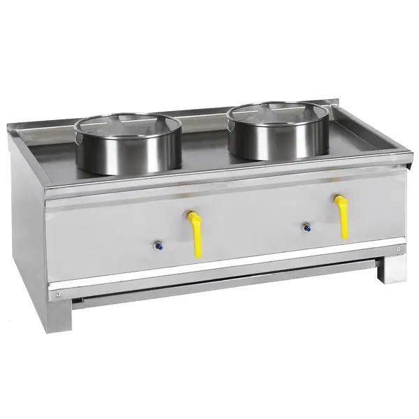 Wokfornuis | ASIA I | Gas | 2 Branders (2x 20/25/35kW) | Piëzo Ontsteking | 1200x630x400(h)mm