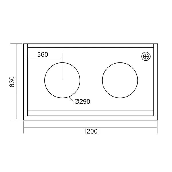 Wokfornuis | ASIA I | Gas | 2 Branders (2x 20/25/35kW) | Piëzo Ontsteking | 1200x630x400(h)mm
