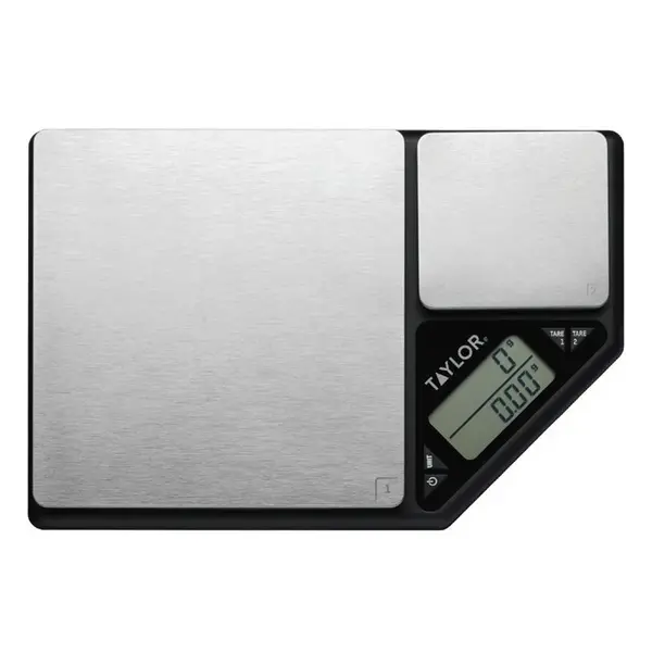 Keukenweegschaal | PRO DUAL | RVS/Kunststof | Max. 0.5kg/5kg | 0.01g/1g Nauwkeurig | Draadloos | Dubbel Platform | 270x185x25(h)mm