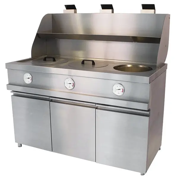 Friteuse | MECA FRYER | Gas | 13+13+13L | 46.8kW | Elektrische Ontsteking (230V) | Aftapkranen | 1450x890x930/1290(h)mm