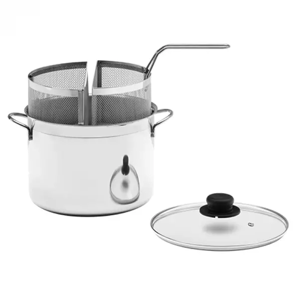 Pastakookpan | RVS | 6L | Div. Warmtebronnen | Incl. Pastamanden + Deksel | Ø240x185(h)mm
