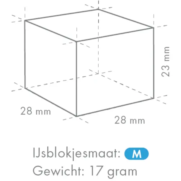 IJsblokjesmachine | IM-SERIE (CUBE) | Volle Blokjes (17g) | 180kg/24u | Bunker 110kg | Luchtgekoeld | 704x665x1510/1620(h)mm