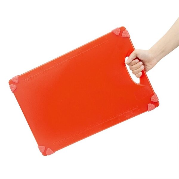 Snijplank | HDPE | Rood | HACCP | Geïntegreerde Liniaal | 458x306x12(h)mm