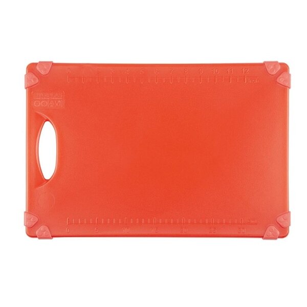 Snijplank | HDPE | Rood | HACCP | Geïntegreerde Liniaal | 458x306x12(h)mm