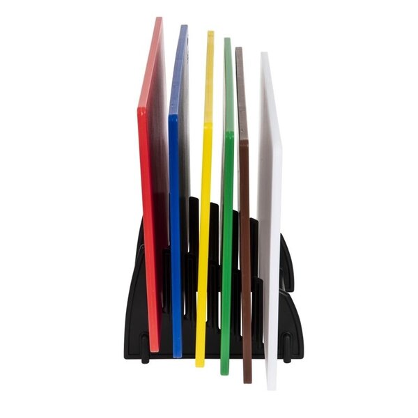Snijplankenset | LDPE | Meerdere Kleuren | 6 Stuks | Incl. Snijplankenrek | 450x300x10(h)mm
