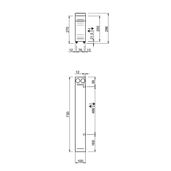 Neutrale Werkunit (Opvulstuk) | OPTIMA 700 | 100x700x250/320(h)mm
