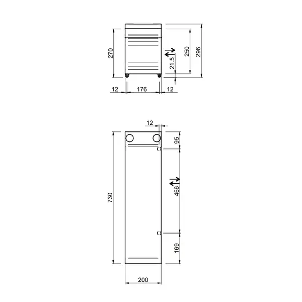 Neutrale Werkunit (Opvulstuk) | OPTIMA 700 | 200x700x250/320(h)mm