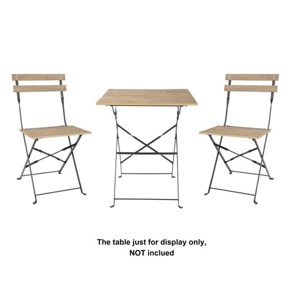 Opklapbare Stoelen | PERTH | Staal | Houtlook | In-/Outdoor | 2 Stuks | 570x450x845(h)mm