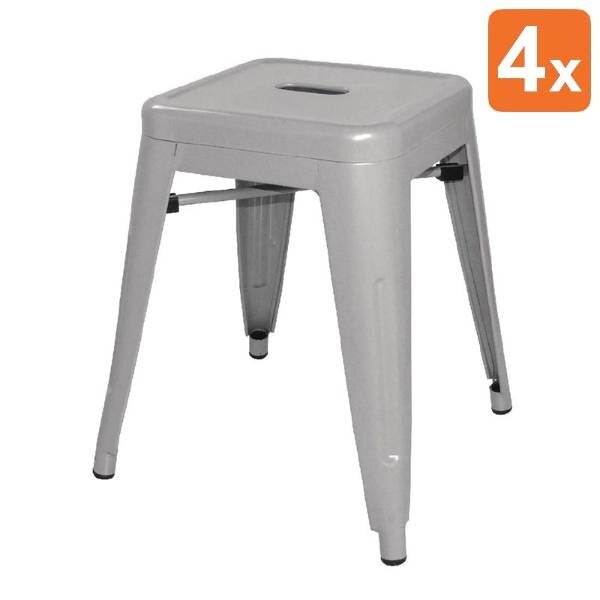 Krukken | BISTRO | Staal | Grey | In-/Outdoor | Stapelbaar | 4 Stuks | 400x400x460(h)mm